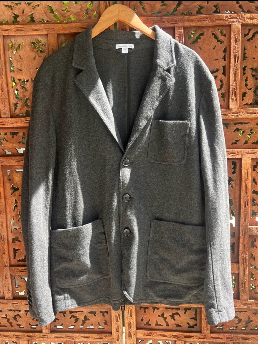 James Perse Unstructured Brushed-knit Blazer Charcoal Size 4